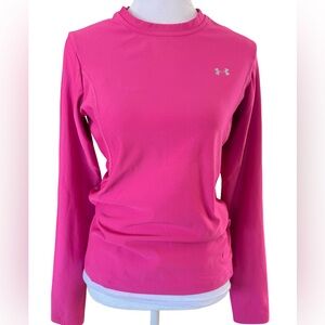 Under Armour Women's Vibrant Pink Long Sleeve Coldgear In Small